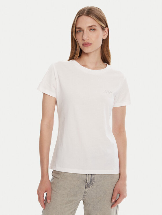 BOSS Тишърт 50549184 Бял Regular Fit цвят на ниска цена