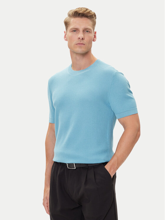 BOSS Тишърт H-Ianni 50543161 Син Regular Fit цвят на ниска цена