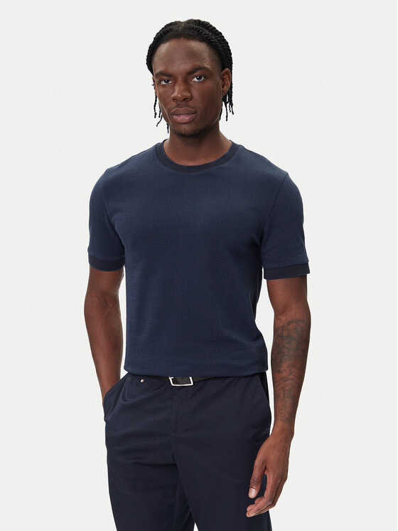 BOSS Тишърт H-Thompson 06 50549602 Тъмносин Regular Fit цвят на ниска цена