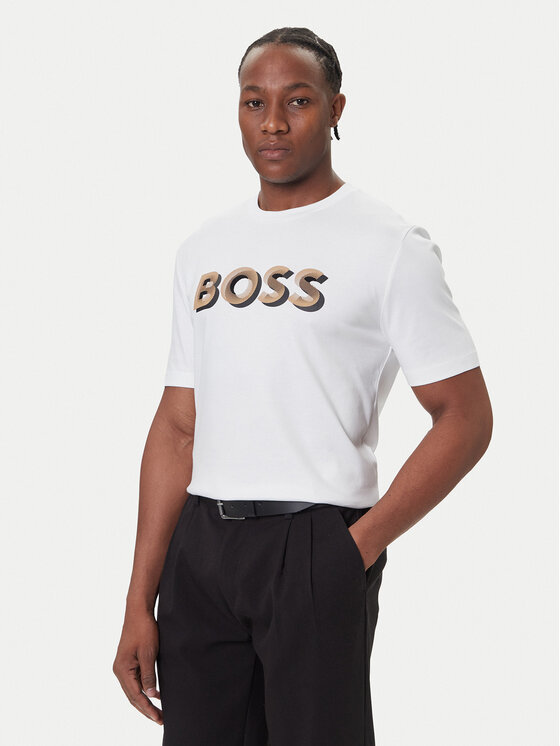BOSS Тишърт H-Thompson 656 50551902 Бял Regular Fit цвят на ниска цена