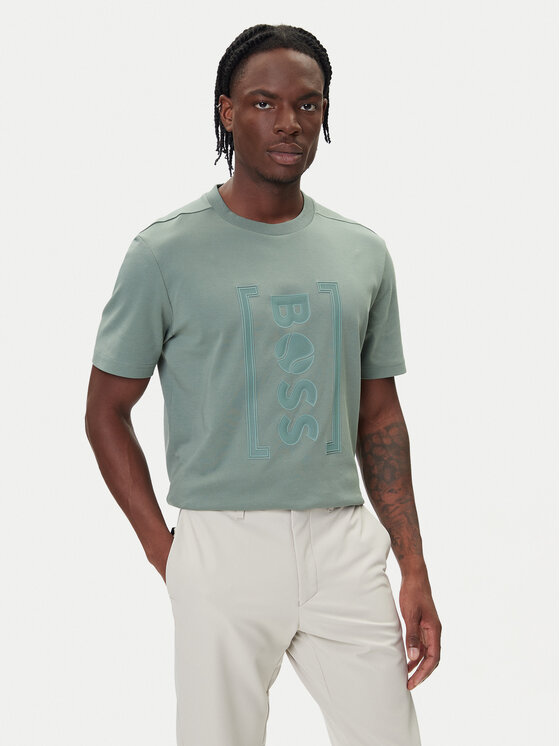 BOSS Тишърт Iconic TL 50543905 Зелен Relaxed Fit цвят на ниска цена