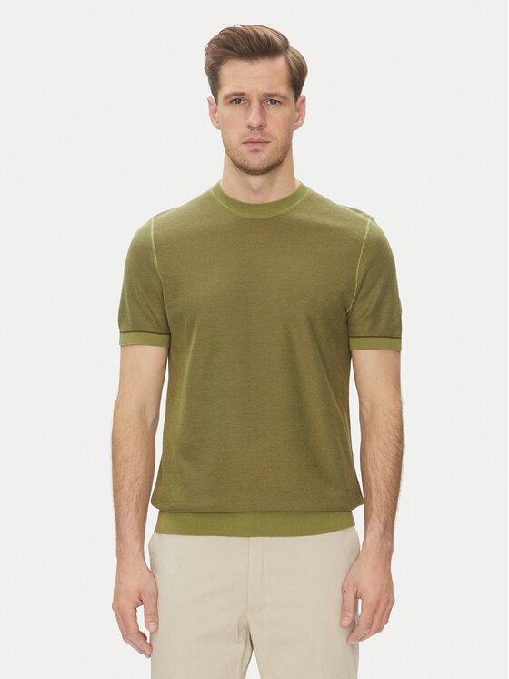 BOSS Тишърт Jianfranco 50537642 Зелен Regular Fit цвят на ниска цена