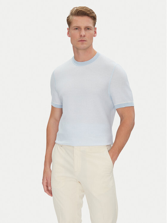 BOSS Тишърт Jianfranco 50537642 Светлосиньо Regular Fit цвят на ниска цена