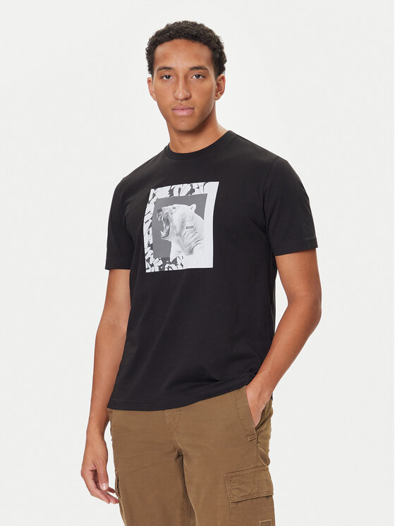 BOSS Тишърт Lupo 50554615 Черен Regular Fit цвят на ниска цена