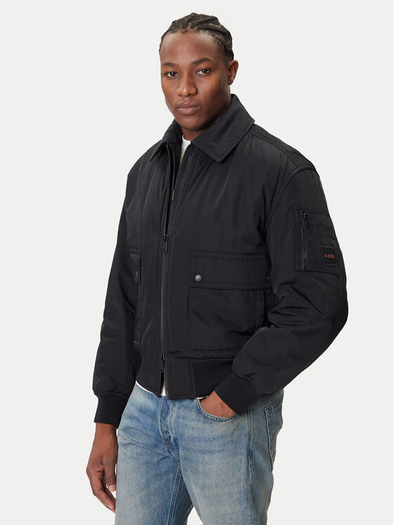 BOSS Яке бомбър Oking 50543492 Черен Oversize цвят на ниска цена
