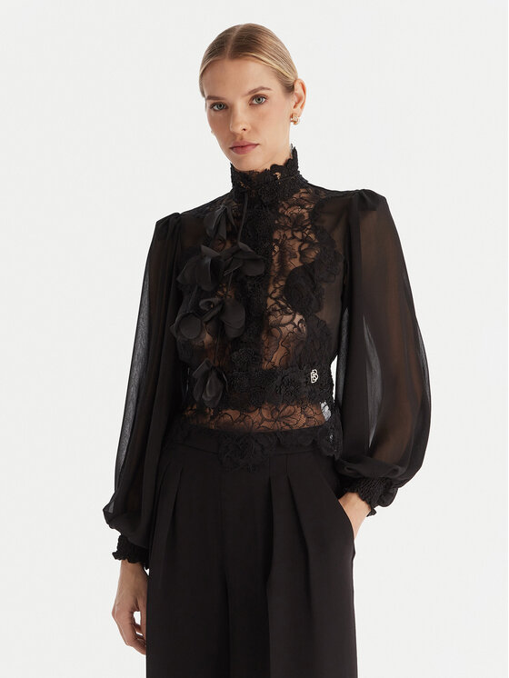 Babylon Блуза S00310 Черен Regular Fit цвят на ниска цена