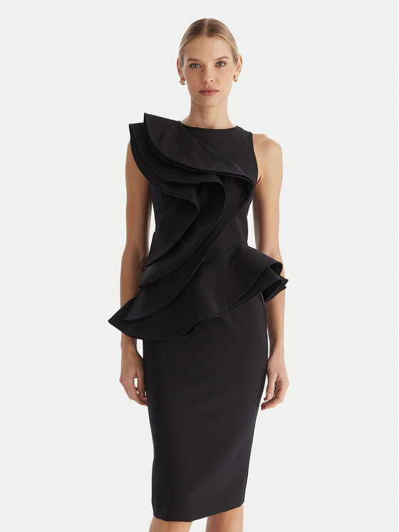 Babylon Коктейлна рокля MF0214 Черен Slim Fit цвят на ниска цена