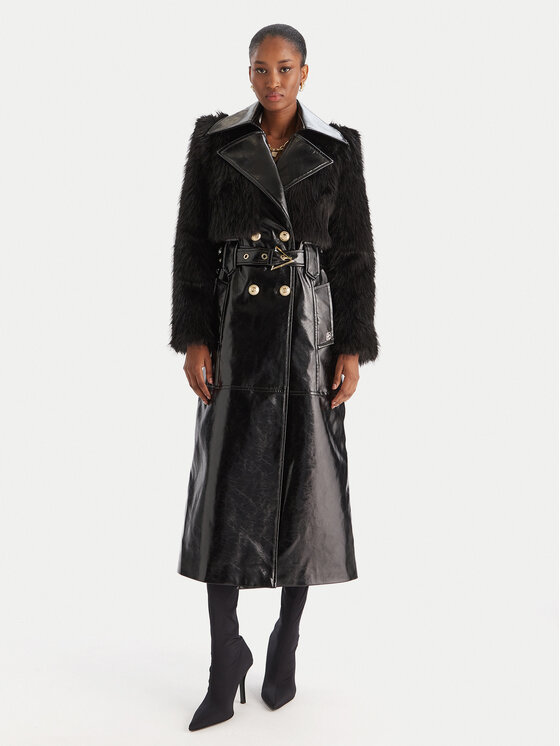 Babylon Яке от имитация на кожа S00772 Черен Regular Fit цвят на ниска цена