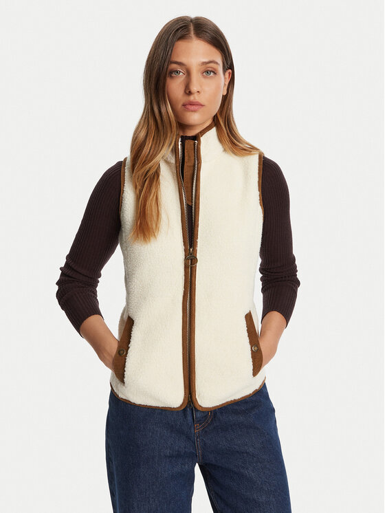 Barbour Елек LFL0055CR11 Екрю Regular Fit цвят на ниска цена