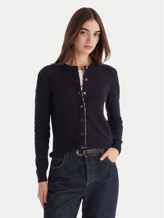 Barbour Кардиган Pendle LKN1076NY78 Тъмносин Regular Fit цвят на ниска цена