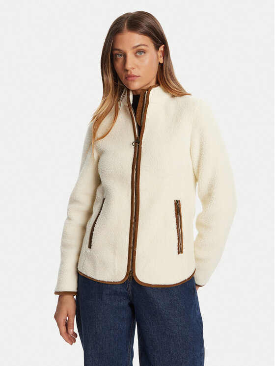 Barbour Полар LFL0056CR11 Екрю Regular Fit цвят на ниска цена