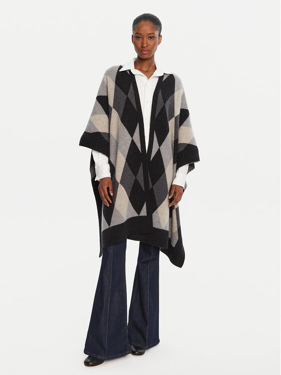 Barbour Пончо LKN1713MI11 Сив Relaxed Fit цвят на ниска цена