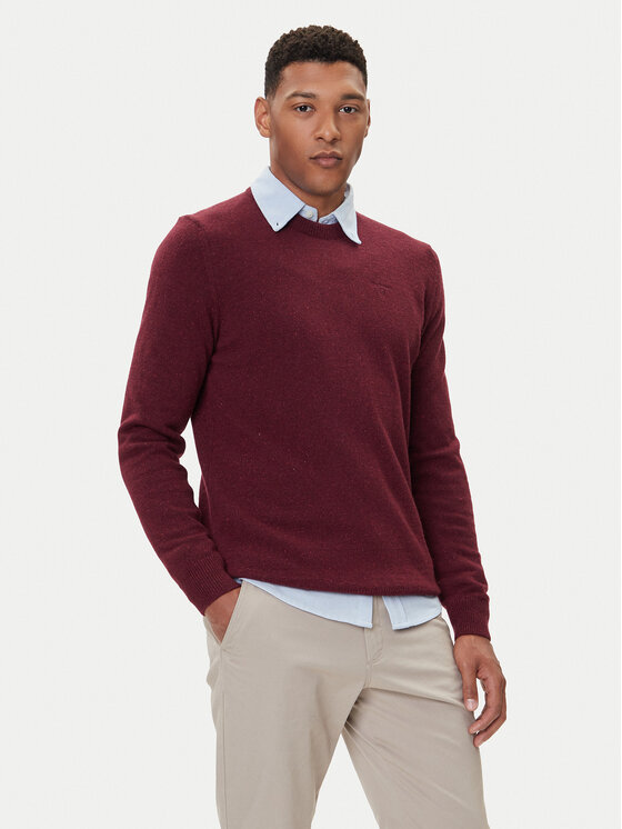 Barbour Пуловер Essential Tisbury MKN0844RE56 Бордо Regular Fit цвят на ниска цена