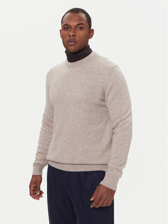 Barbour Пуловер Essential Tisbury MKN0844ST51 Бежов Regular Fit цвят на ниска цена