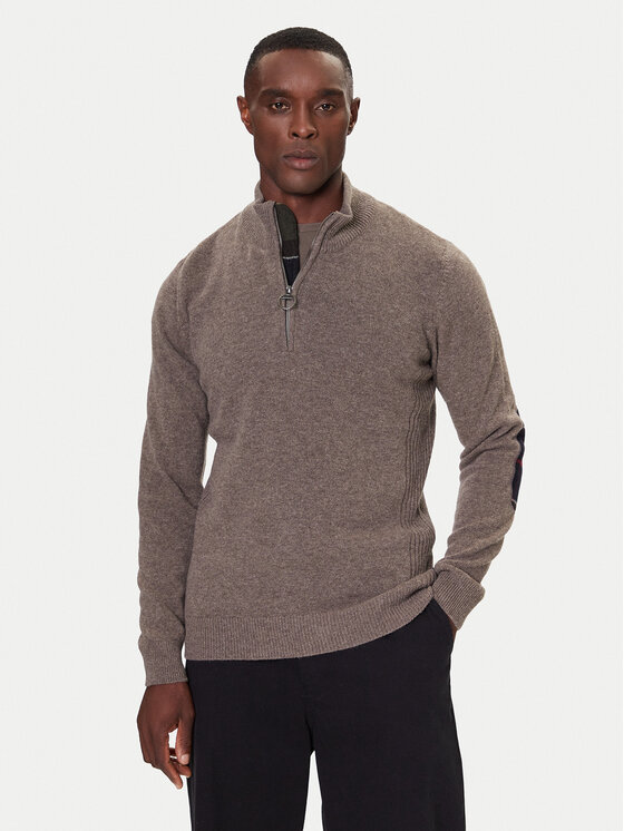 Barbour Пуловер Holden MKN0837OL76 Зелен Regular Fit цвят на ниска цена