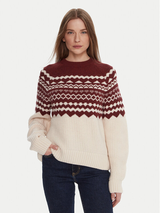 Barbour Пуловер LKN1684MI11 Екрю Regular Fit цвят на ниска цена