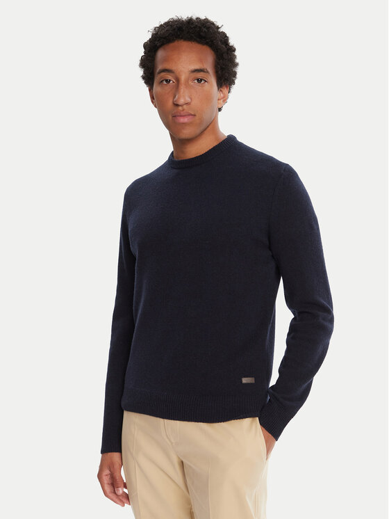 Barbour Пуловер Patch Crew MKN0584NY91 Тъмносин Regular Fit цвят на ниска цена