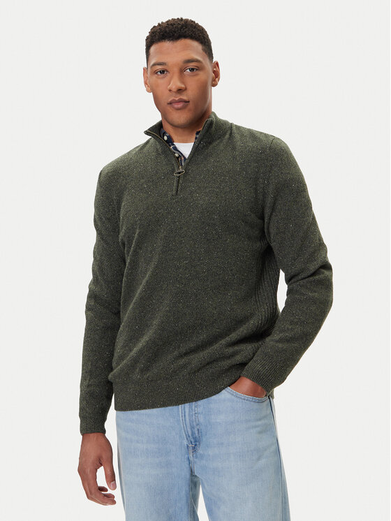 Barbour Пуловер Tisbury MKN1187GN79 Зелен Regular Fit цвят на ниска цена