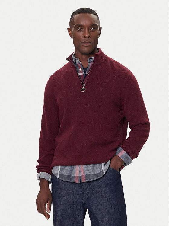 Barbour Пуловер Tisbury MKN1187RE53 Бордо Regular Fit цвят на ниска цена