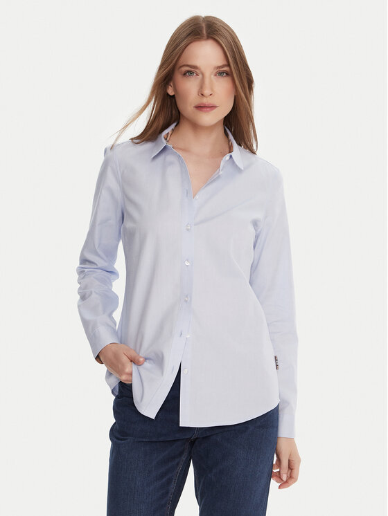 Barbour Риза Derwent LSH1409BL13 Светлосиньо Regular Fit цвят на ниска цена