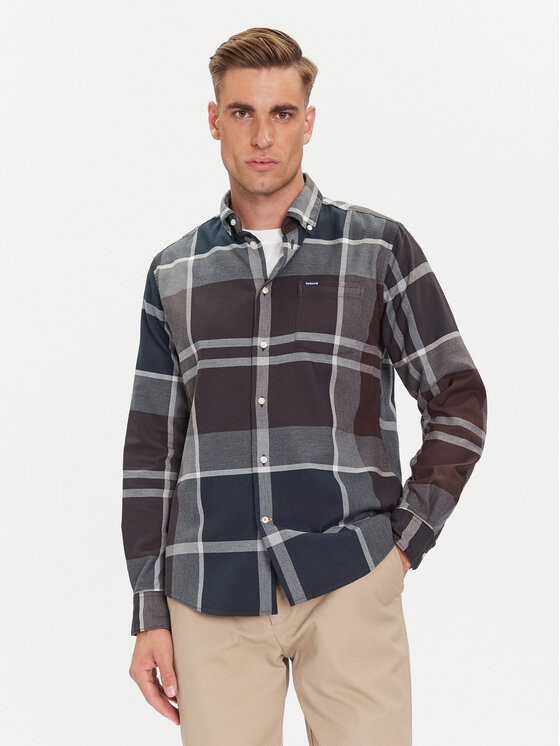 Barbour Риза Dunoon MSH4980TN38 Тъмносин Regular Fit цвят на ниска цена