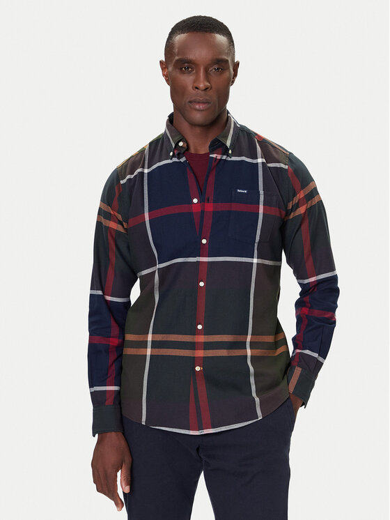 Barbour Риза Dunoon MSH4980TN51 Тъмносин Regular Fit цвят на ниска цена