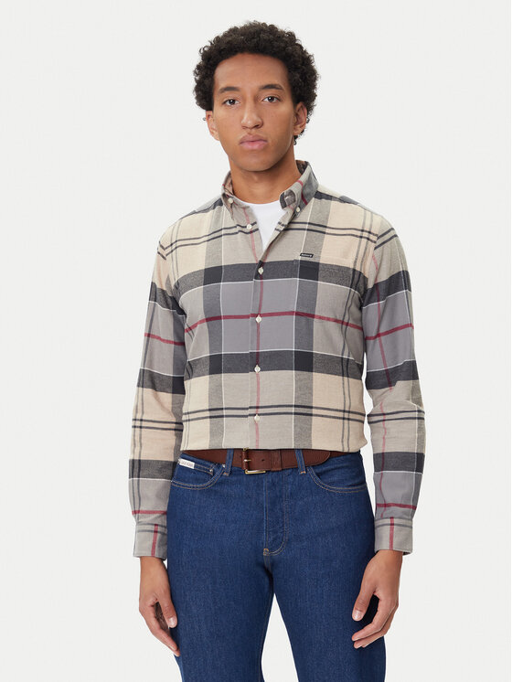 Barbour Риза Edderton MSH4990TN53 Бежов Regular Fit цвят на ниска цена