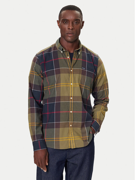 Barbour Риза Glendale MSH4992TN52 Зелен Regular Fit цвят на ниска цена