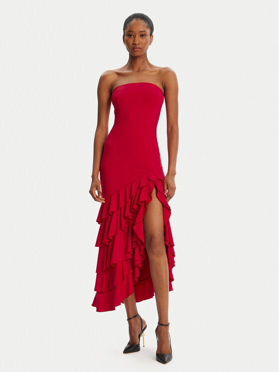 Bardot Коктейлна рокля Agastina Strapless 60029DB Червен Slim Fit цвят на ниска цена