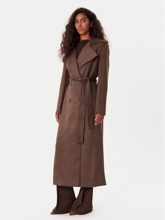 Bardot Тренч Kira Vegan Suede 57053JB4 Кафяв Regular Fit цвят на ниска цена