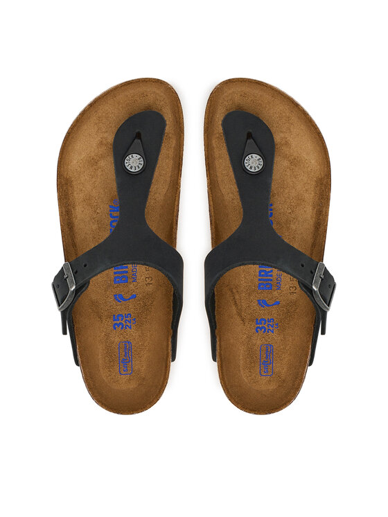 Birkenstock Джапанки Gizeh SFB LENB 1019015 Черен цвят на ниска цена