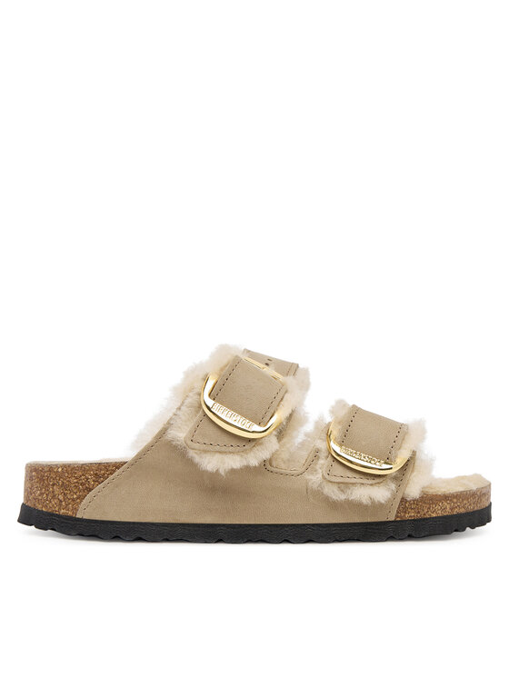 Birkenstock Чехли Arizona Big Buckle Shearling 1030384 Кафяв цвят на ниска цена