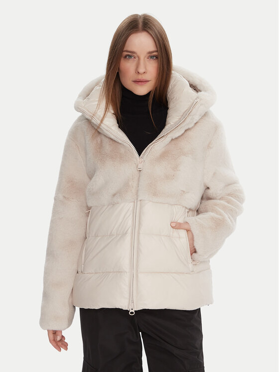 Blauer Кожено палто 25WBLDC02178 Екрю Regular Fit цвят на ниска цена