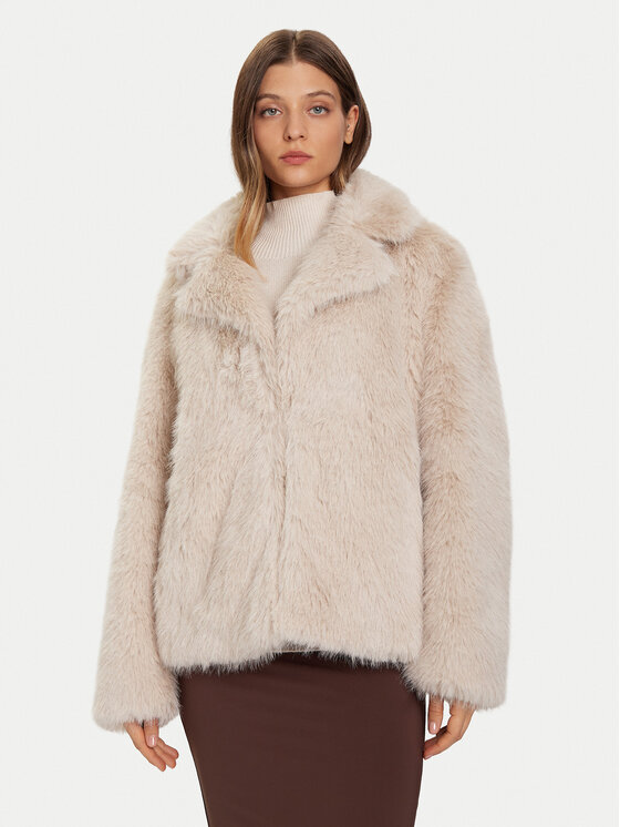 Bomboogie Кожено палто Paris GW148STFRL5 Бежов Regular Fit цвят на ниска цена