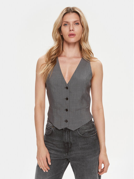 Boss Елек Jegaro 50513132 Сив Slim Fit цвят на ниска цена