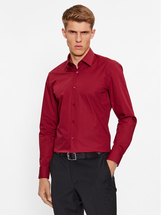 Boss Риза H-Hank-Kent-C1-214 50469345 Червен Slim Fit цвят на ниска цена
