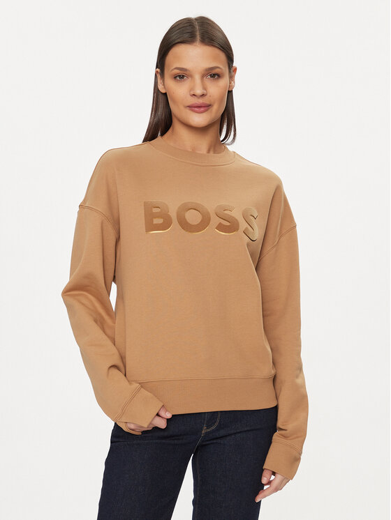 Boss Суитшърт Econa 50508499 Бежов Relaxed Fit цвят на ниска цена