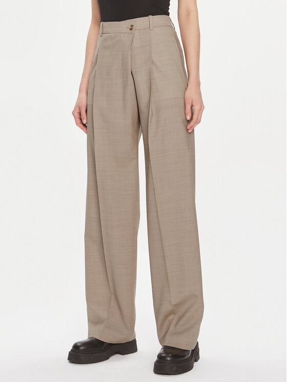 Boss Текстилни панталони Tenly 50505608 Бежов Straight Fit цвят на ниска цена