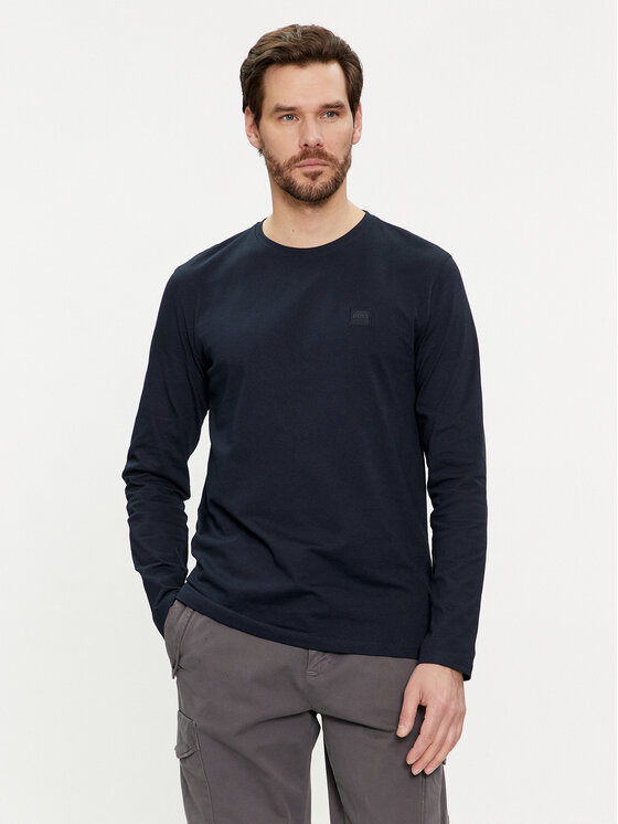 Boss Тениска с дълъг ръкав Tacls 50512111 Тъмносин Regular Fit цвят на ниска цена