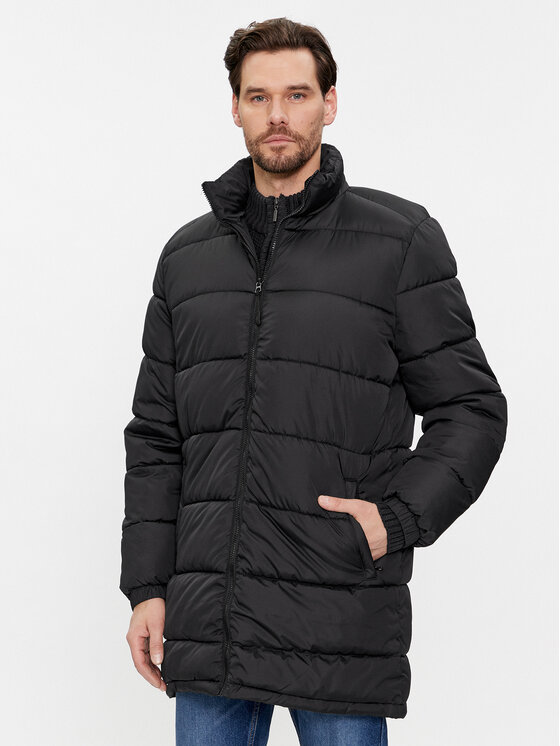 Brave Soul Зимно яке MJK-DAVISLONGBLK Черен Regular Fit цвят на ниска цена