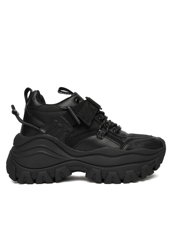 Buffalo Сникърси Lola lace Up Com Lo 1636503 Черен цвят на ниска цена