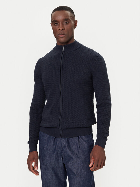 Bugatti Кардиган 7600-85524D Тъмносин Regular Fit цвят на ниска цена