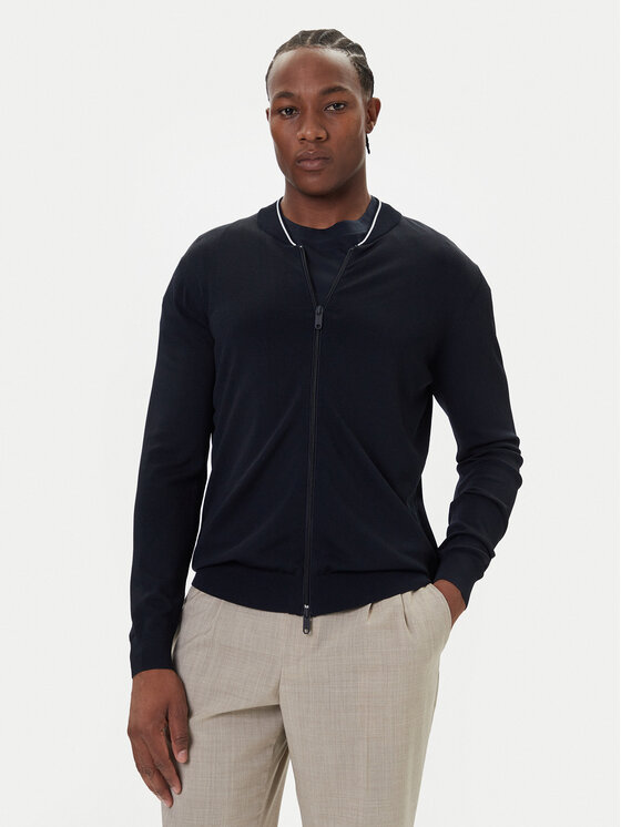 Bugatti Пуловер 7600-85570D Тъмносин Regular Fit цвят на ниска цена