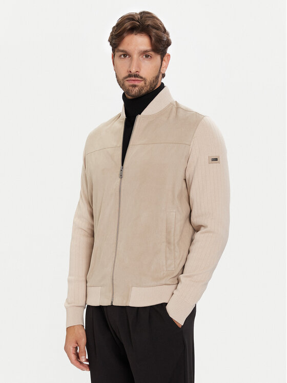 Bugatti Яке бомбър 7600-75527C Бежов Regular Fit цвят на ниска цена