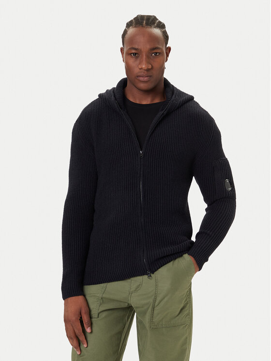 C.P. Company Кардиган 19CMKN258A006170A Черен Regular Fit цвят на ниска цена