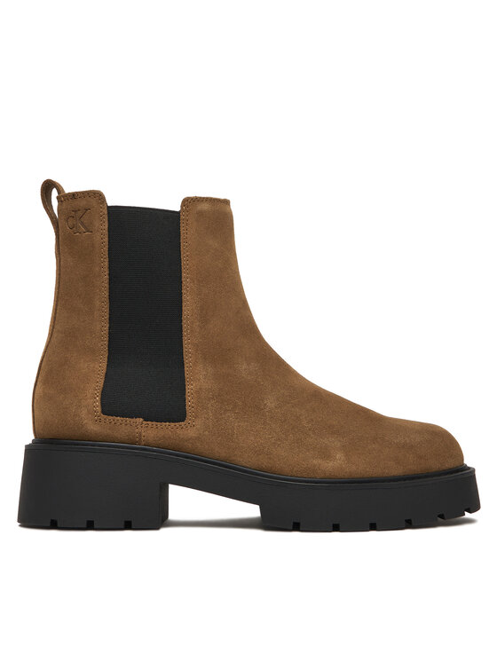 Calvin Klein Jeans Боти тип челси Chunky YW0YW02071 Бежов цвят на ниска цена