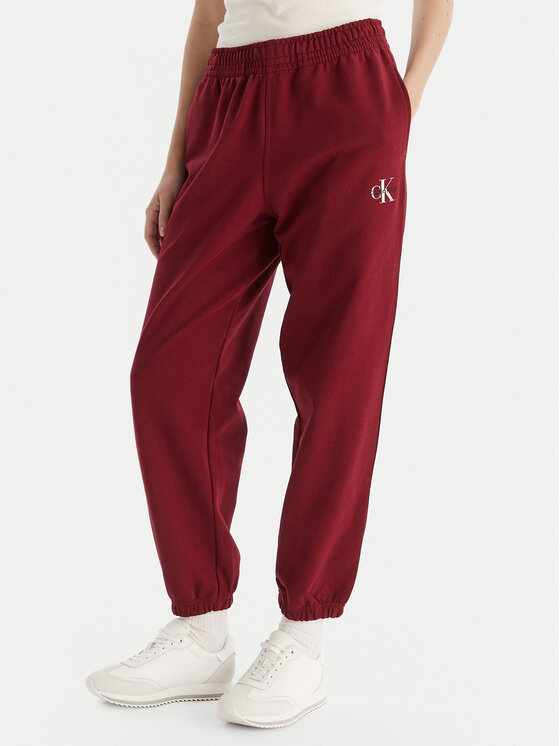 Calvin Klein Jeans Долнище анцуг Monologo LV047B235G Бордо Regular Fit цвят на ниска цена