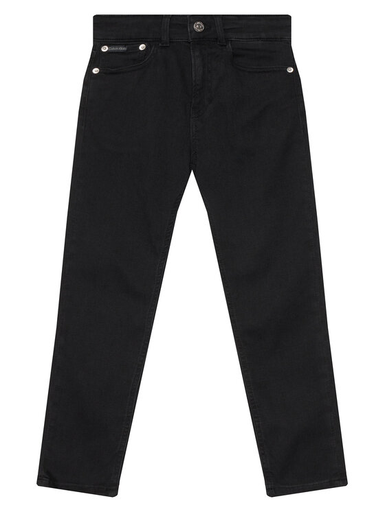 Calvin Klein Jeans Дънки Essential IB0IB02549 Черен Straight Fit цвят на ниска цена