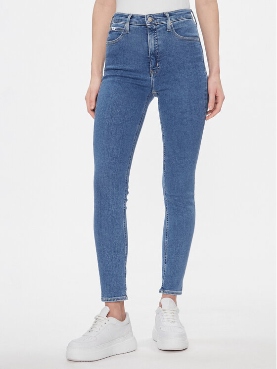 Calvin Klein Jeans Дънки High Rise Skinny J20J223311 Син Skinny Fit цвят на ниска цена