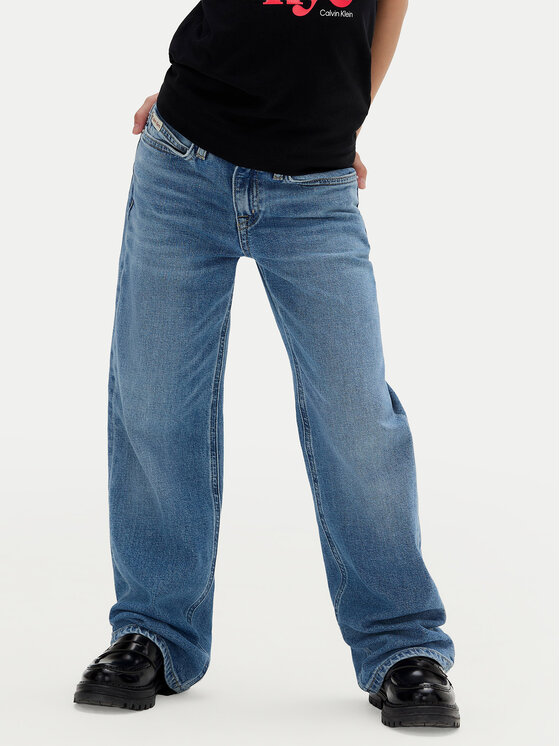 Calvin Klein Jeans Дънки IG0IG02985 M Син Wide Leg цвят на ниска цена